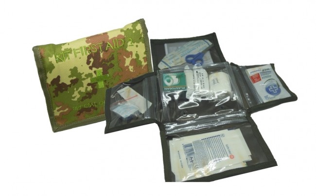 Kit Medico di Primo Soccorso Kit First Aid 2 Vegetato Esercito Marina Aeronautica Emergenza Caccia Art. 01402