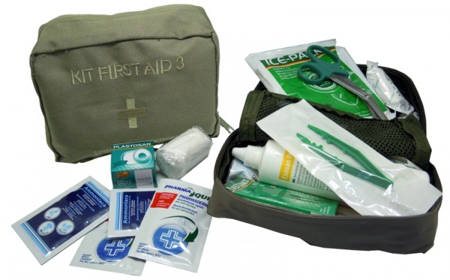 Kit Medico di Primo Soccorso Kit First Aid 3 Verde OD Esercito Marina Aeronautica Emergenza Art. 01417