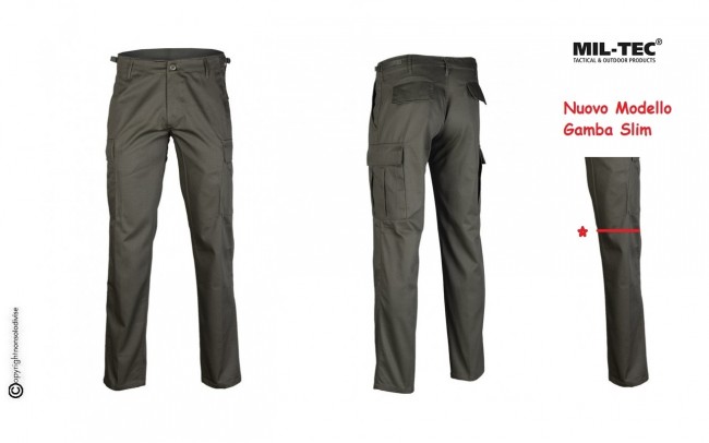 Pantaloni BDU Militari Nero Nuovo Modello Gamba Diritta Vigilanza Sicurezza Guardie Giurate Mil Tec Art. 11811002 