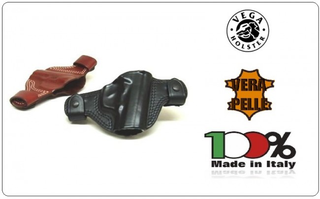 Fondina con Passanti Sganciabili Pelle Colore Nero o Marrone Vega Holster Art.FV1