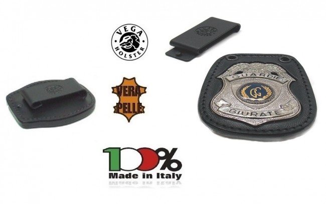 Distintivo Placca da Cintura con clip per Guardia Particolare Giurata Guardie Giurate Vega Holster Italia  Art. 1WA27