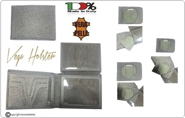 Portafoglio Portadocumenti Neutro Con Predisposizione Polizia Carabinieri Penitenziaria G. di F. LIBERA VENDITA Vega Holster Italia Art. 1WG-OP