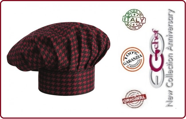 Cappello Cuoco Chef EGO CHEF Italia Red Alfred Art.660125