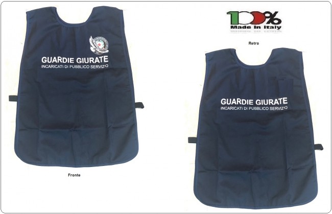 Corpetto Gilet Fratino Gabardine Blu Con Stampa GPG IPS Guardia Particolare Giurate Aquila Nuovo Modello Art. AP4-GPG.IPSA