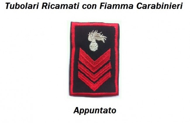 Gradi Tubolari Carabinieri Ricamati con Fiamma New Appuntato non più in uso Art.CC-T3