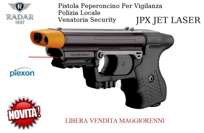 Pistola Peperoncino Autodifesa per Vigilanza Security Polizia Locale Piexon JPX JET LASER LIBERA VENDITA Radar 1957 Art. 8200-0019