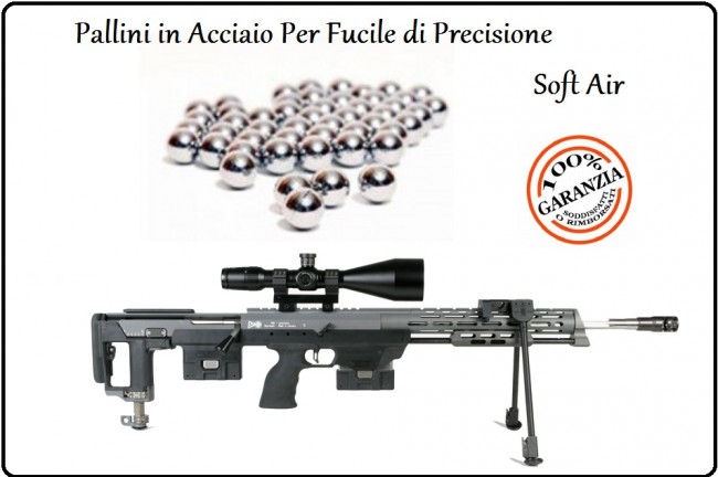 Pallini Acciaio Precision Confezione 500 Pallini Diametro 6mm Soft Air Cecchino Gr.0,90 Art.CF501C