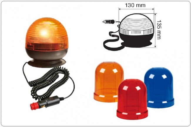Lampeggiante Magnetico Omologato E8 R65 Rotante Alogeno Lampa FAST Art. RH-4