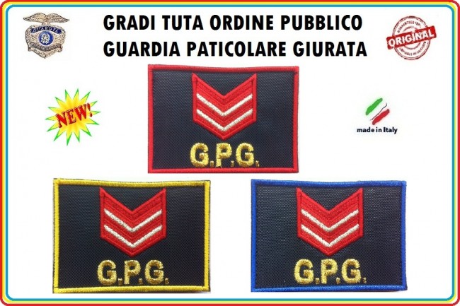 Gradi Velcro per Polo e Tuta OP GPG GPGIPS Sicurezza Appuntato Scelto New Art.GPG-G3