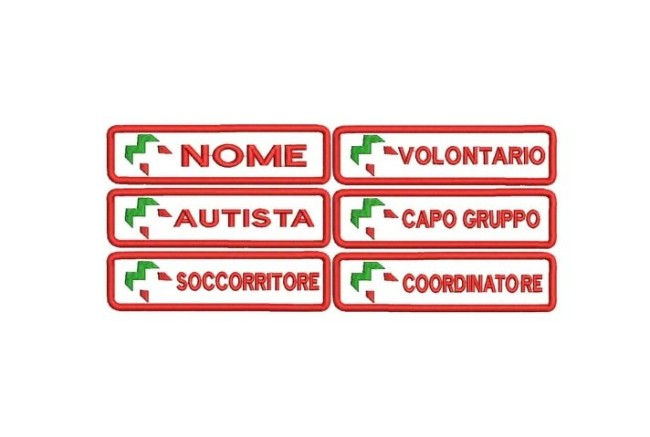 Patch con Velcro Personalizzata con Nome o Mansione ANPAS Art. ANPAS-PER