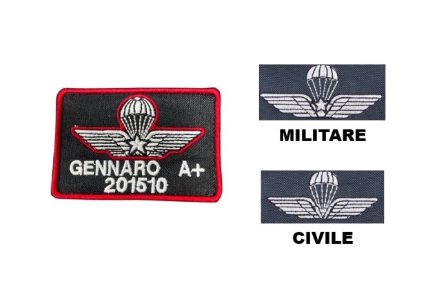 Patch con Velcro Personalizzata Brevetto Paracadutismo Carabinieri Civile e Militare Art. CC-PARA