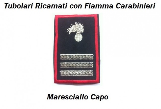 Gradi Tubolari Carabinieri Ricamati con Fiamma New  Maresciallo Capo non più in uso Art. CC-T9