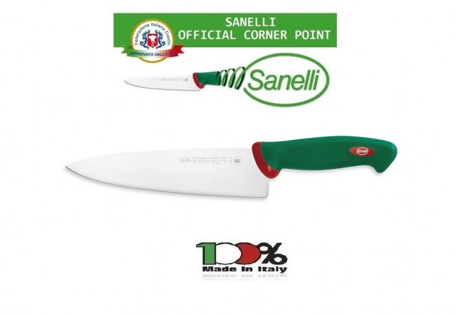 Coltello Professionale Trinciante cm 21 Sanelli Italia Cuochi Chef Approvato dalla F.I.C. Federazione Italiana Cuochi Art. 312621