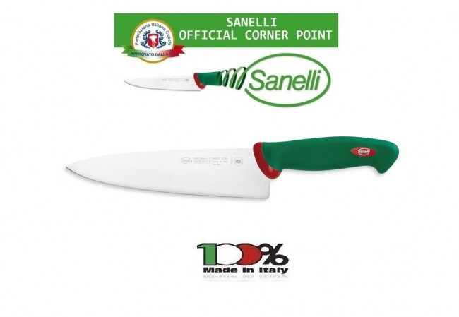 Coltello Professionale Trinciante cm 21 Sanelli Italia Cuochi Chef Approvato dalla F.I.C. Federazione Italiana Cuochi Art. 312621