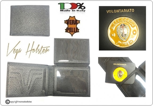 Portafoglio in Pelle Nuovo Modello Vega Holster con Placca Estraibile Volontari Misericordia Art.1WG59