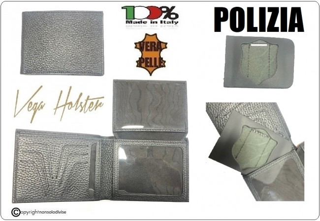 Portafoglio Portadocumenti Neutro Con Predisposizione Polizia  LIBERA VENDITA Vega Holster Italia Art.1WG-POLIZIA