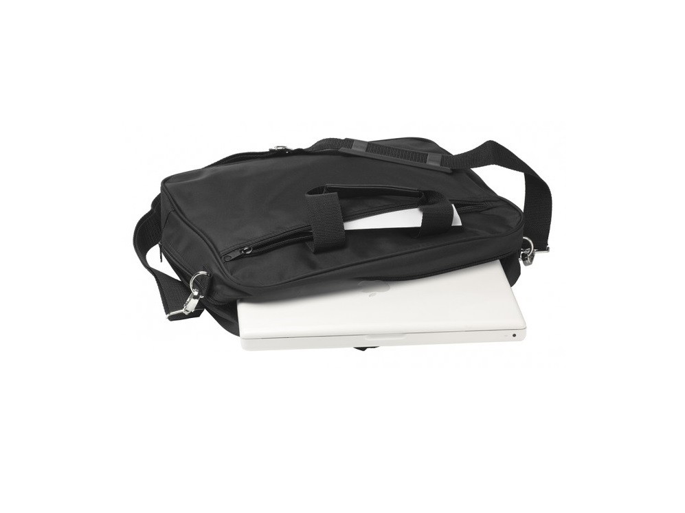 BORSA CONGRESSO Borsa portadocumenti e/o porta computer in microfibra e  poliestere. Composta da aperture superiore e tasca sul retro con chiusura a  cerniera. Dispone di manici e tracolla per il trasporto. Dimensioni: