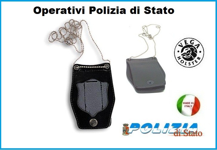 Porta Distintivo Polizia di Stato da Cintura e Collo 1WB51 Vega