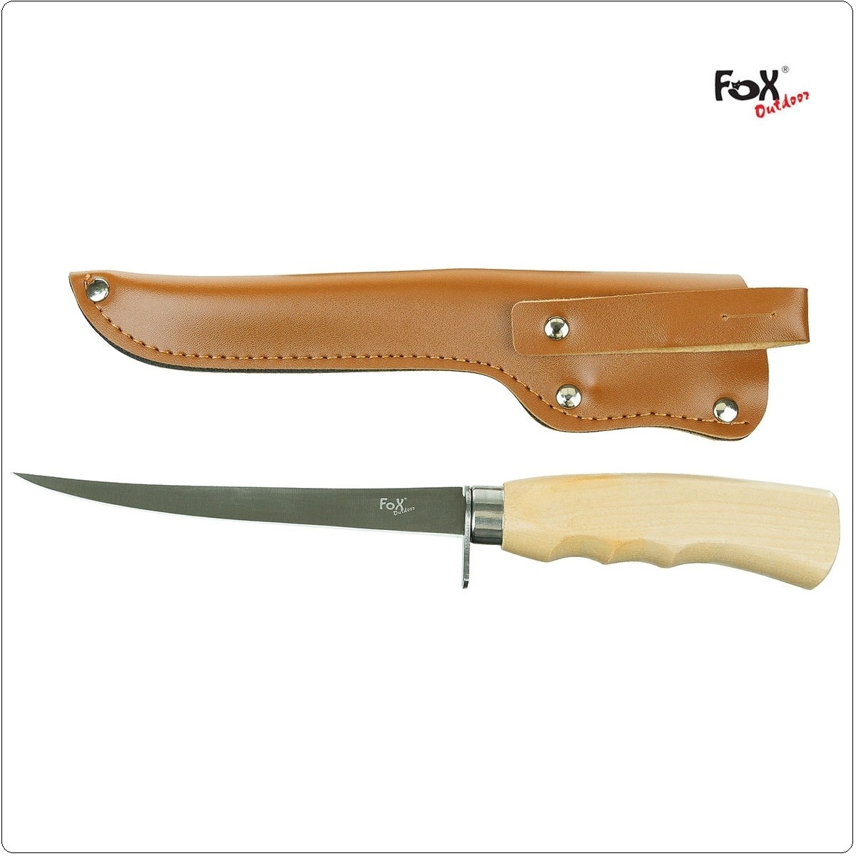 Coltello per Sfilettare Finlandese Pesce Classico Manico in Legno di  Betulla con Fodero Fox Outdoor Art. 45290 lama flessibile con taglio liscio  impugnatura ergonomica in legno di betulla con protezione per le