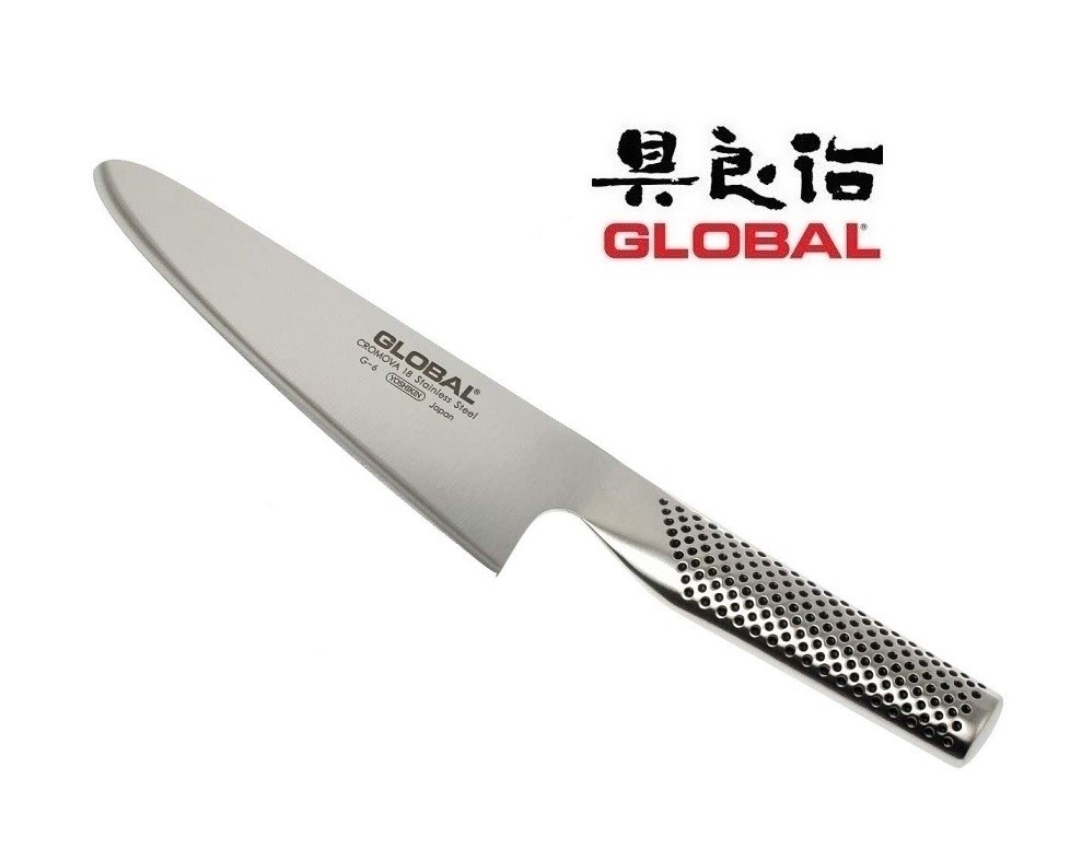 Coltello Forgiato Professionale Trinciante cm 18Global Art.G-6 Global G6 Coltello  trinciante, spesso denominato coltello da cuoco, è il workhorse della  cucina. Equilibrato perfetto per tagliare, non richiede nessuno sforzo,  tritando e tagliando
