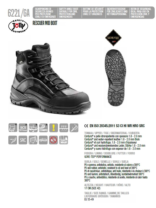 Scarponcino Antinfortunistico RESCUER MID BOOT GoreTex® Jolly Italia