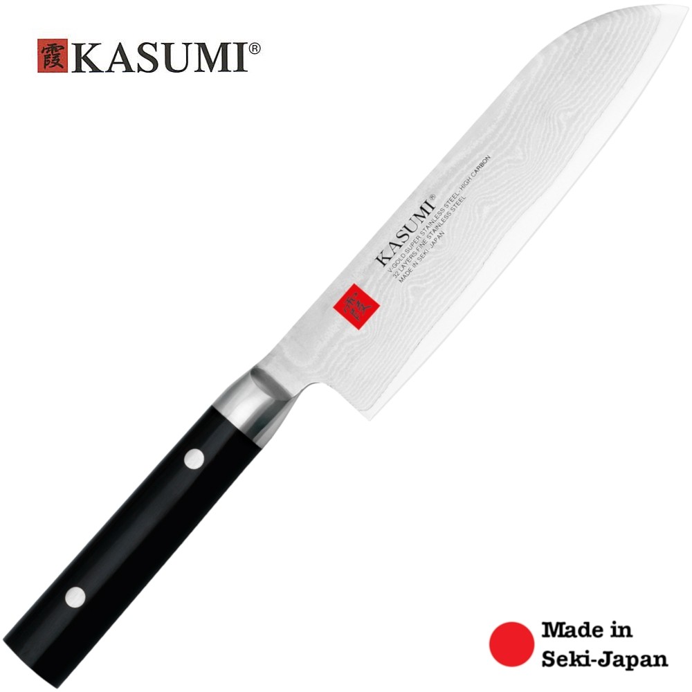 Coltello Giapponese Damasco 32 Strati KASUMI Santoku - Chef con lama da 18  Cm Art.84018