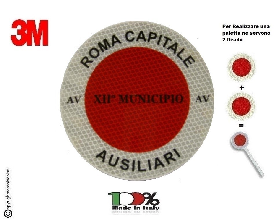 Adesivo Per Paletta Rosso Roma Capitale Ausiliari 3M Art.R00334