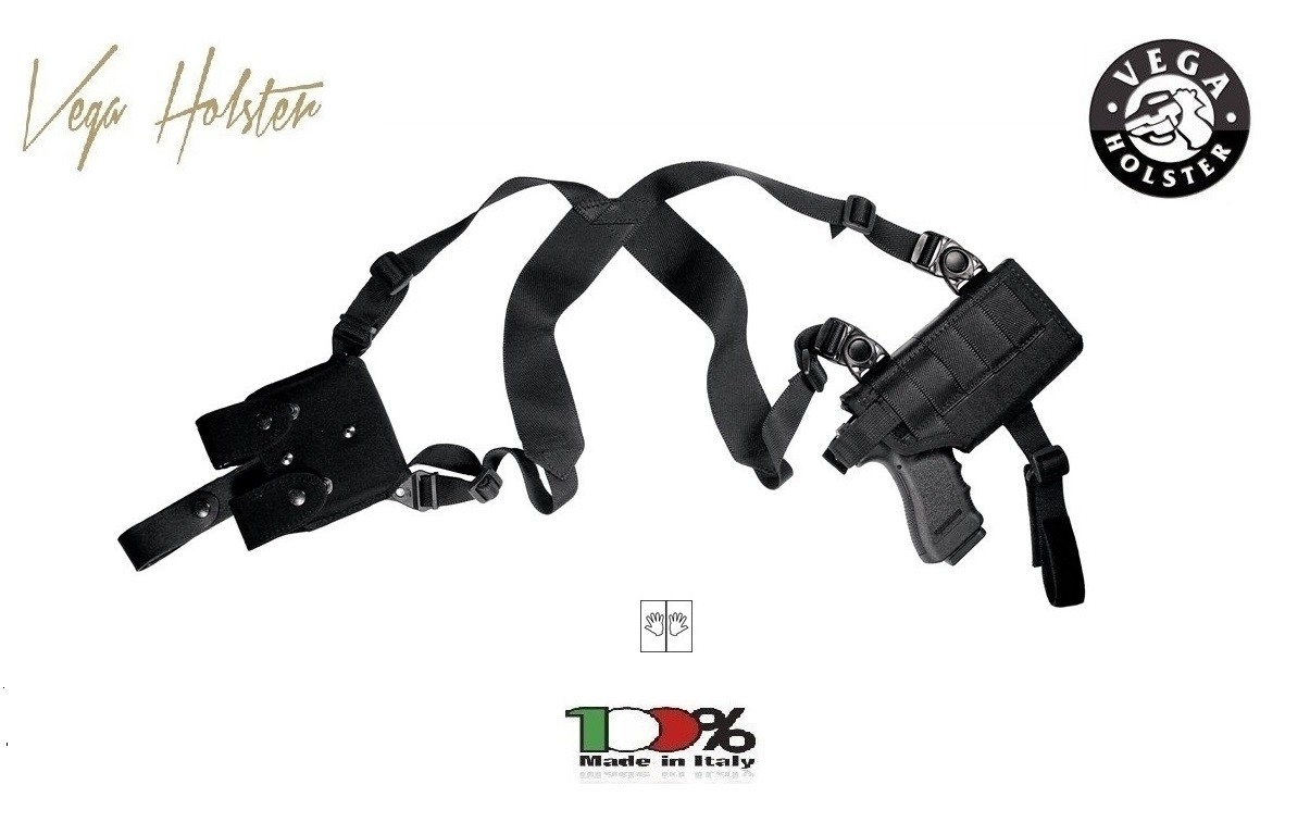 Fondina Da Spalla Tattica ANSNOW In Nylon 600D, Regolabile, Con Porta Pistola E Due Porta Caricatori, Taglia Unica Nera