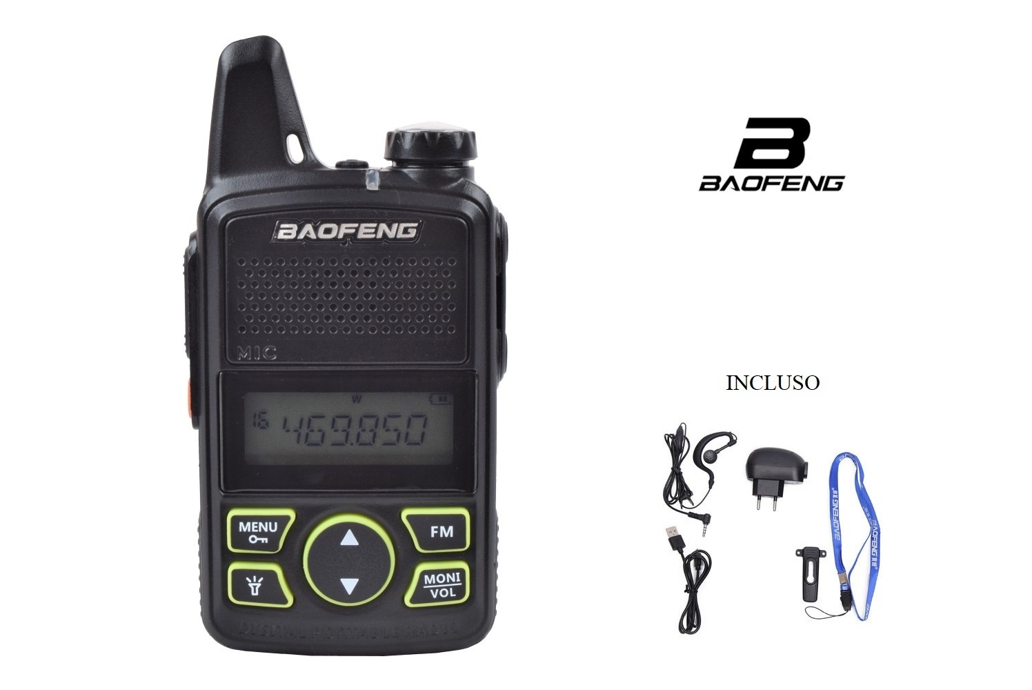 Ricetrasmittente Mini Poco Ingombrante Potentissima Batteria Ricaricabile e  Auricolare Compreso BAOFENG FM/UHF Vigilanza Polizia Privata Sicurezza Art.  BF-T1 MINI RICETRASMITTENTE FM/UHF ANTENNA INTEGRATA 20 CANALI GAMMA DI  FREQUENZA: 400-470 MHz STEP