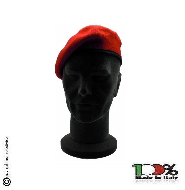 Basco Spagnolo Rosso Bordo Tessuto NArt.Fav-R Baschi modello spagnolo pura  lana vergine 100% disponibili nelle misure dalla 54 alla 60 Prodotto 100%  Italiano Bordino Non in Plastica Ma in tessuto \