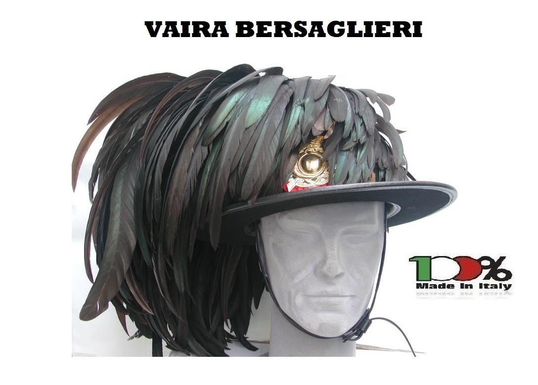 Cappello Moretto Vaira Bersaglieri con Piumetto e Fregio Made in Italy  Art.TUSCAN-B