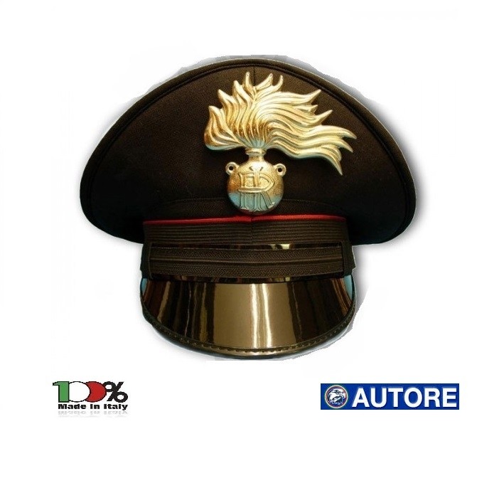 Berretto Ordinanza Carabinieri con Fregio Metallo Art.Fav Prodotto Italiano  4 Stagioni La vendita di questi prodotti è regolamentata dall'Art.28  T.U.L.P.S., che impone la presentazione del tesserino che attesti  l'appartenenza alle Forze dell'Ordine