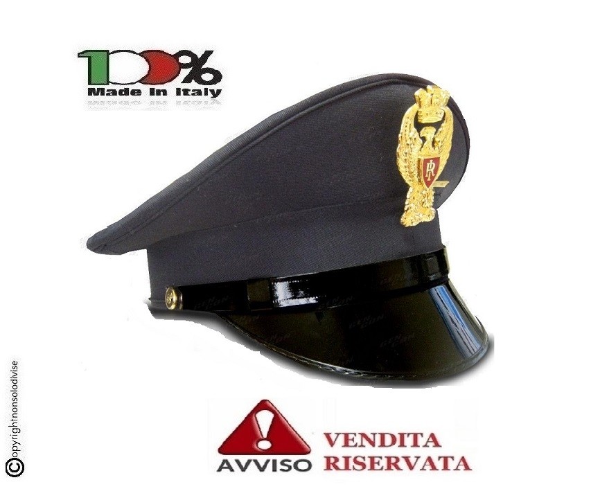 Berretto a Visiera Rigida Polizia Di Stato 4 Stagioni Art.FAV-PS4  Descrizione: berretto rigido a visiera lucida mod. 4 stagioni in uso nella  Polizia, modello piccolo fuori ordinabnza colore blu. Vendita libera  consentita