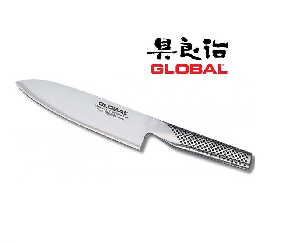 Coltello Forgiato Professionale Cuoco Chef Santoku cm 18 Verdure Frutta  Carne Pesce Global G57 Art.G-57