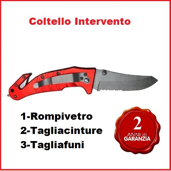 Coltello Intervento Rosso Mil-Tec 118 CRI Soccorritori Vigili del Fuoco  Protezione Civile Art.15321010