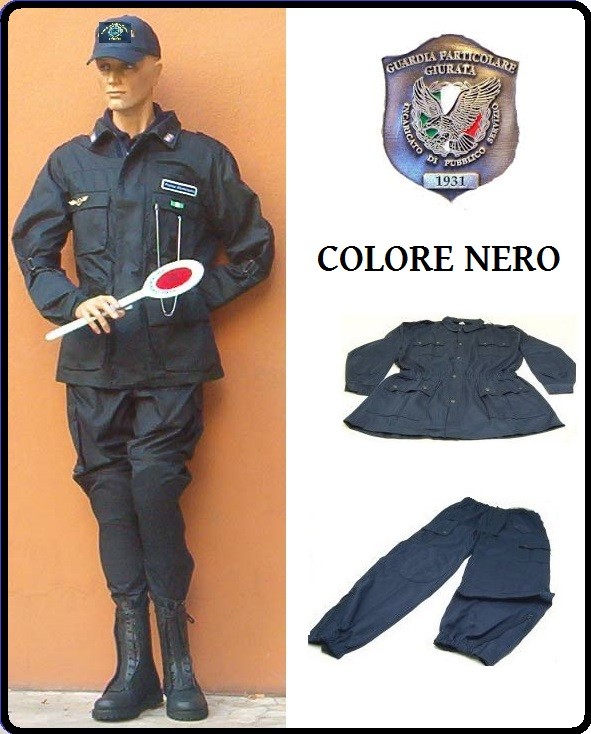 Completo Operativo Ordine Pubblico Tuta Operativa Giacca + Pantaloni Colore  NERO GPGIPS Guardia Particolare Giurata Art.OP-N-GPGIPS