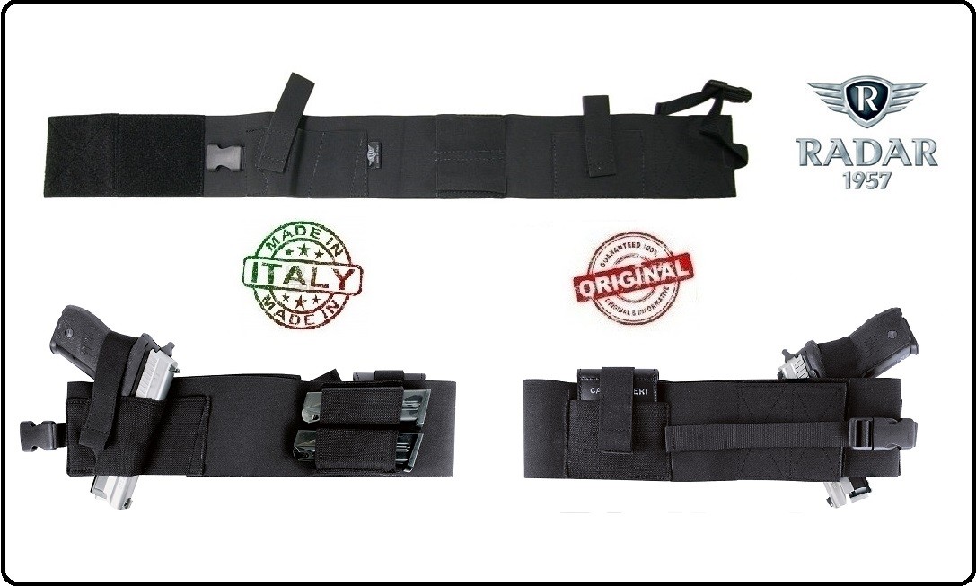 Cintura Elastica Per Pistola Con Tasca Caricatori - Nero, Regolabile, Traspirante, Ideale Per Sport O Sicurezza - Foto 2