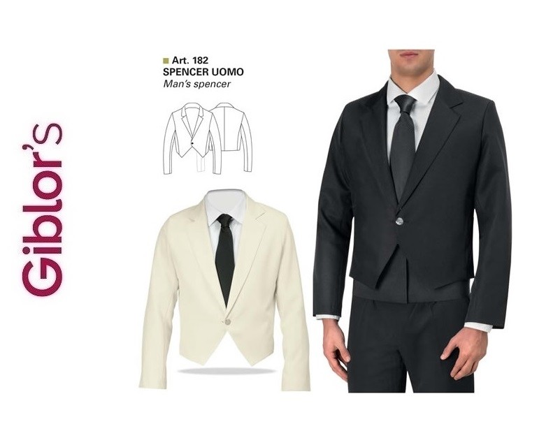 Spencer Cameriere Barista Uomo Antimacchia Nero Giblor's Art.182