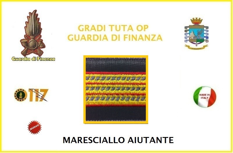 Gradi Velcro Per Polo E Tuta Op Guardia Di Finanza Maresciallo Aiutante Gdf 6x6 Art Gdf Op10