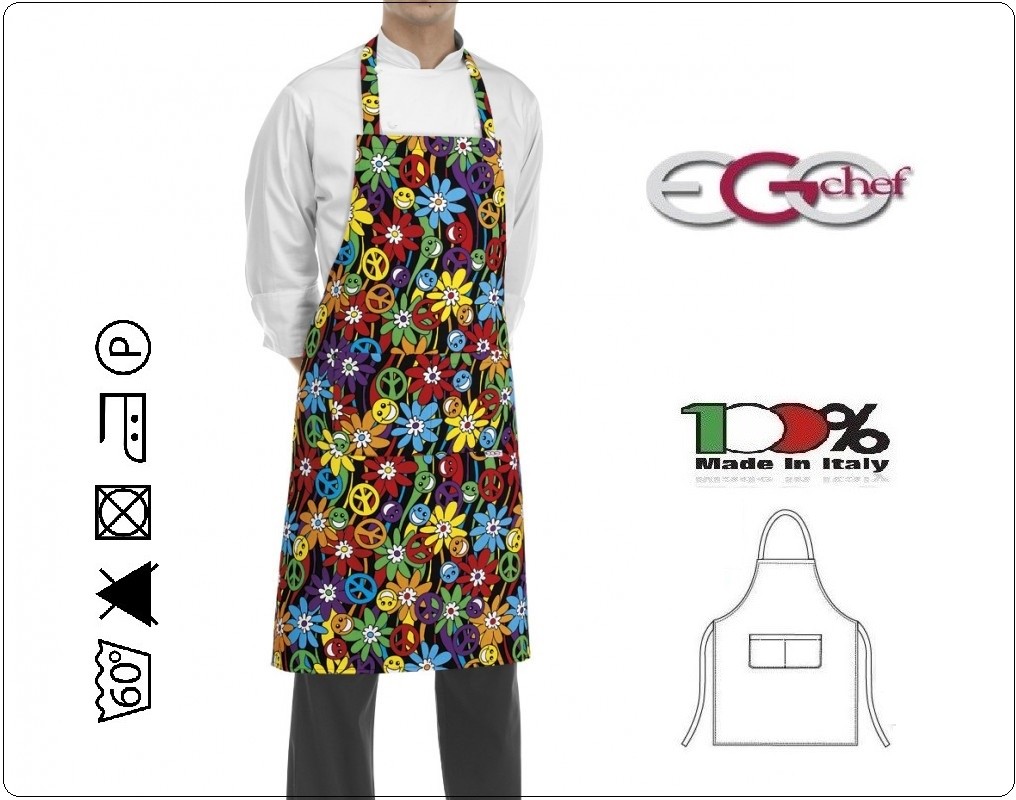 Grembiule Cucina Pettorina con Tascone cm 90x70 Pace And ...