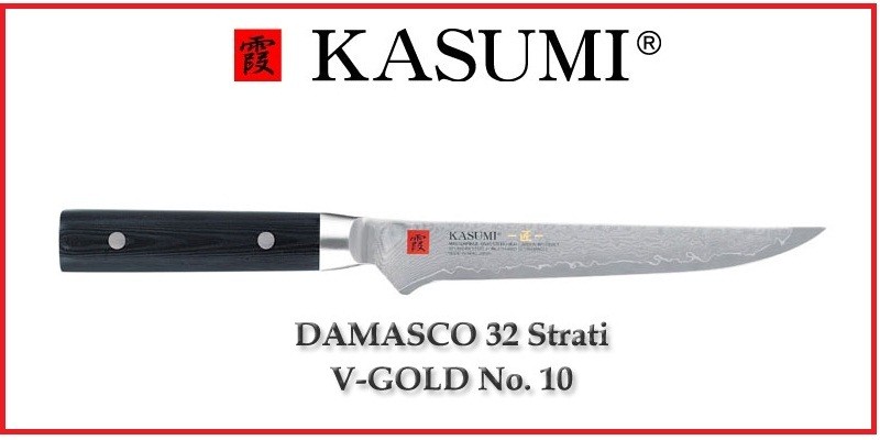 Coltello Giapponese Damasco 32 Strati KASUMI Disosso - Chef con lama da 16  Cm Art.84016