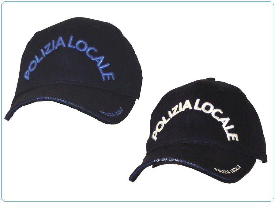 Berretto Cap Cappello Baseball Ricamo a Rilievo Polizia Locale 3D Scritta  Bianca o Azzurra New Art.EUMAR-PL Tutto A rliievo .. Fantastico Berretto  cotone 100% Ricamo a rilievo davanti Ricamo bandiera Italia sul