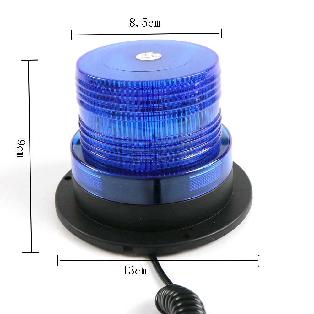 Lampeggiante Magnetico Professionale Strobo CRION DC12V Polizia Vigilanza  Sicurezza Emergenza Art.LT214 Dispositivo Magnetico di segnalazione  luminosa lampeggiante con lampada a luce stroboscopica. Lente di fresnel blu  Altezza 90mm, larghezza 130mm (al