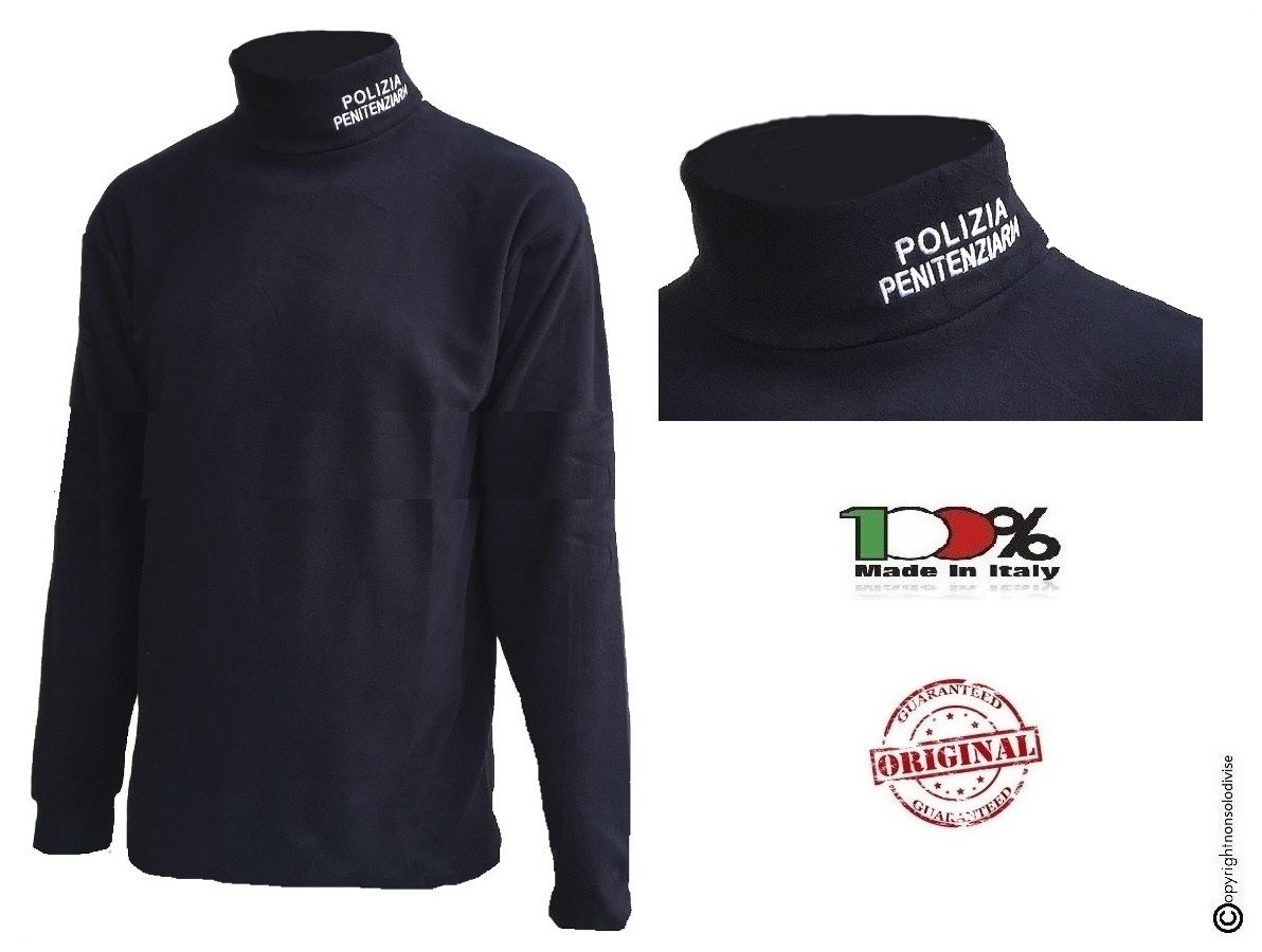 Lupetto Maglione Maglioncino Dolcevita in Micro Pile con Ricamo