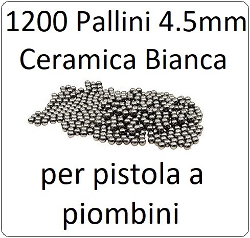 Pallini Ceramica Lucidata per Pistole e Fucili Calibro 4.50 mm Art.BBP-1200  Confezione 1200pezzi Materiale Ceramica Lucidata Alta Precisione Calibro  4.50 mm