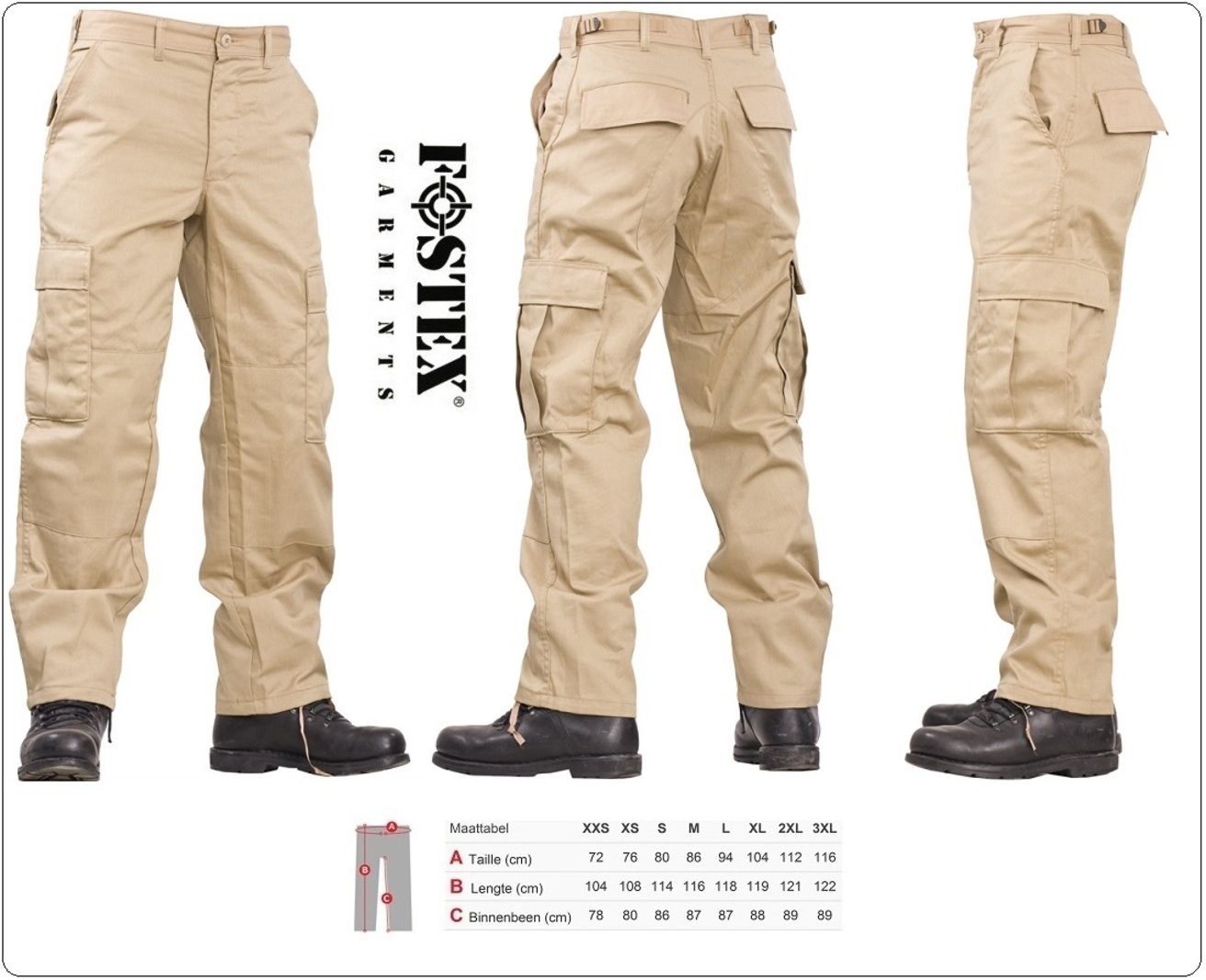 Pantaloni Multitasche BDU Desert Kaky Sabbia Venatoria Security Vigilanza  Esercito Art.111211-D