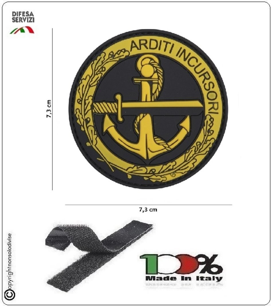 Copytec 3D Rubber Arditi Incursori Patch Marine Militare Alfashirt Toppa 7 x 7 cm #26923 
