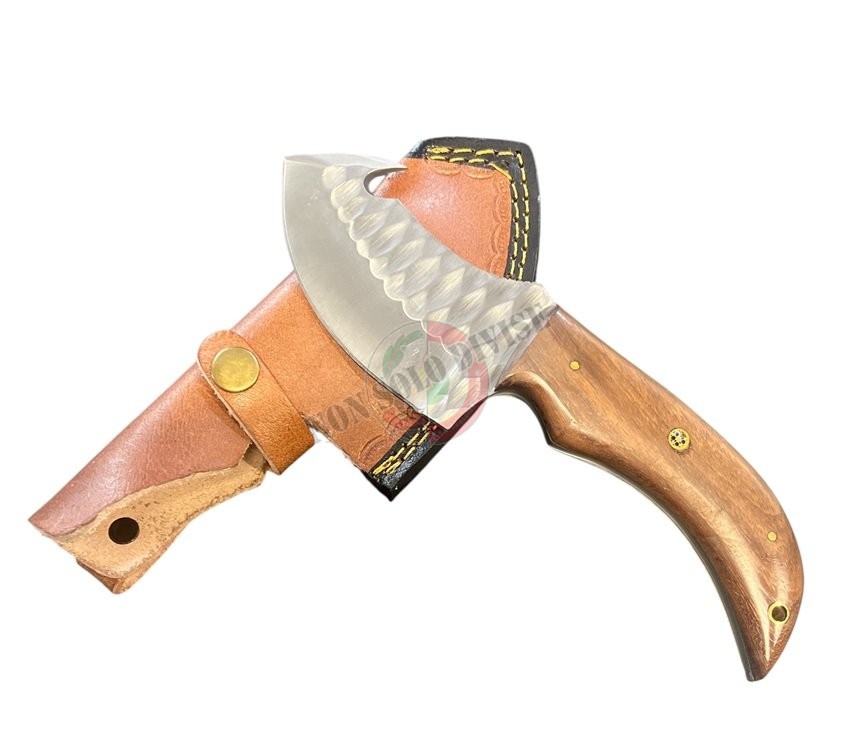 Coltello A Lama Fissa In Acciaio Damasco VG10 - Stile Giapponese Con Manico In Ebano E Custodia In Legno - Forgiato A Mano 67 Strati
