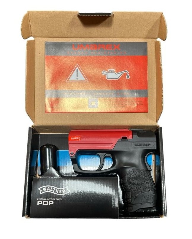 PDP Pistola Spray al Peperoncino NERA + ROSSO RICARICABILE Walther Difesa  Personale Libera Venita e Libero Trasporto Art.UM-2-2050 Walther pdp pistola  spray a gas al peperoncino, pratica piccola e leggera. Efficace contro