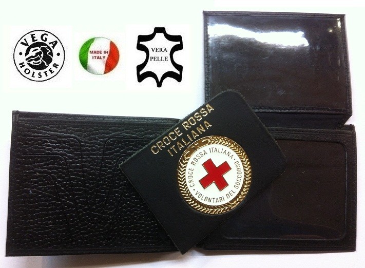 Portafoglio Portadocumenti con Placca Estraibile Croce Rossa Italiana CRI  C.R.I. Vega Holster Italia Art.1WG08
